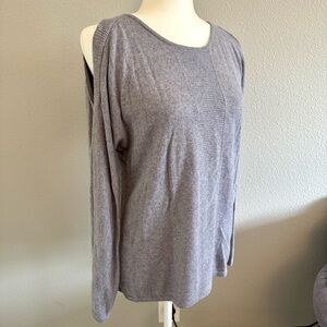 Neiman Marcus Cold Shoulder Soft Knit Sweater